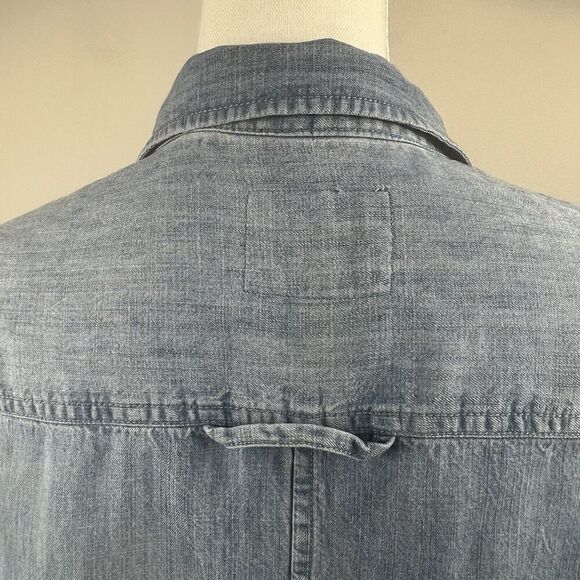 Rails Johnny Indigo Chambray Blue Romper XS Long Sleeve Tencel Linen - Picture 13 of 16